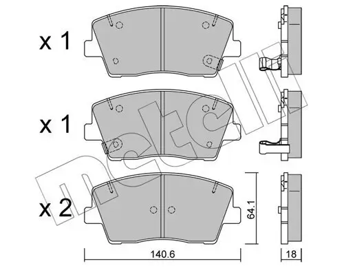 Bremsbelagsatz, Scheibenbremse METELLI 22-1168-0