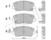 Bremsbelagsatz, Scheibenbremse Vorderachse METELLI 22-1169-0