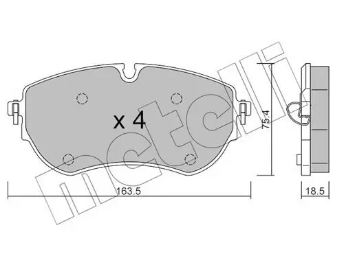 Bremsbelagsatz, Scheibenbremse Vorderachse METELLI 22-1172-1