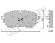 Bremsbelagsatz, Scheibenbremse Vorderachse METELLI 22-1172-1