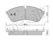 Bremsbelagsatz, Scheibenbremse Hinterachse Vorderachse METELLI 22-1173-0