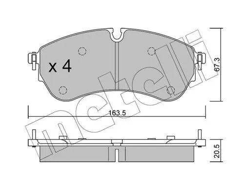 Bremsbelagsatz, Scheibenbremse Hinterachse Vorderachse METELLI 22-1173-0 Bild Bremsbelagsatz, Scheibenbremse Hinterachse Vorderachse METELLI 22-1173-0