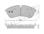 Bremsbelagsatz, Scheibenbremse Vorderachse METELLI 22-1173-1