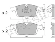 Bremsbelagsatz, Scheibenbremse Vorderachse METELLI 22-1188-0