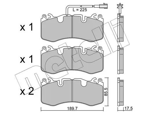 Bremsbelagsatz, Scheibenbremse METELLI 22-1202-0