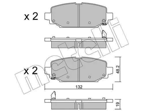 Bremsbelagsatz, Scheibenbremse Hinterachse METELLI 22-1210-0 Bild Bremsbelagsatz, Scheibenbremse Hinterachse METELLI 22-1210-0