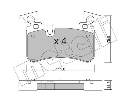 Bremsbelagsatz, Scheibenbremse Hinterachse METELLI 22-1223-0 Bild Bremsbelagsatz, Scheibenbremse Hinterachse METELLI 22-1223-0