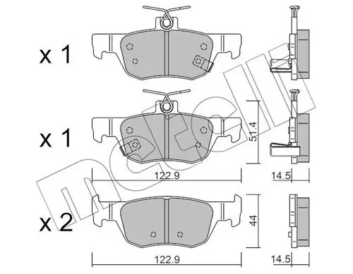 Bremsbelagsatz, Scheibenbremse METELLI 22-1226-0