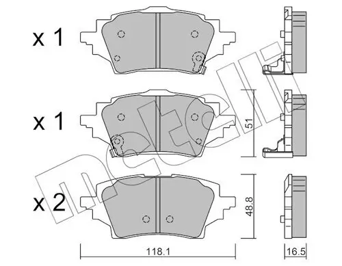 Bremsbelagsatz, Scheibenbremse Hinterachse METELLI 22-1228-0 Bild Bremsbelagsatz, Scheibenbremse Hinterachse METELLI 22-1228-0