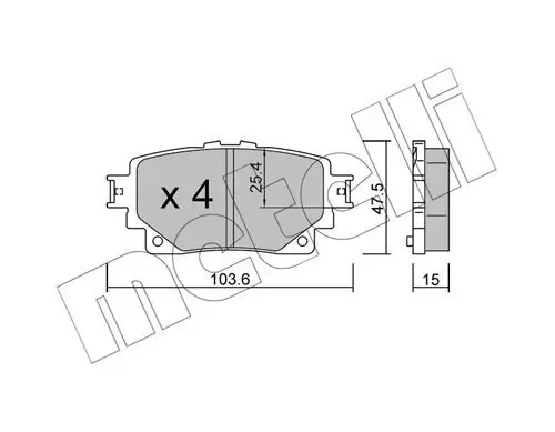 Bremsbelagsatz, Scheibenbremse Hinterachse METELLI 22-1229-0 Bild Bremsbelagsatz, Scheibenbremse Hinterachse METELLI 22-1229-0
