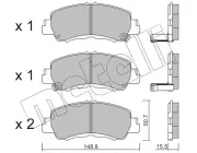 Bremsbelagsatz, Scheibenbremse Vorderachse METELLI 22-1239-0