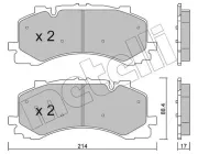 Bremsbelagsatz, Scheibenbremse Vorderachse METELLI 22-1252-0