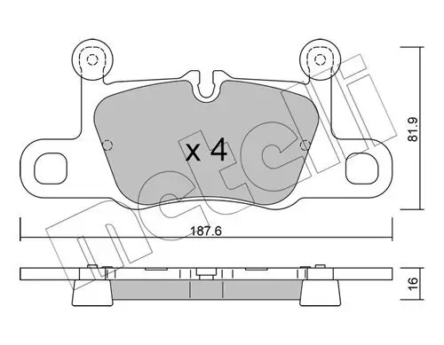 Bremsbelagsatz, Scheibenbremse METELLI 22-1258-0