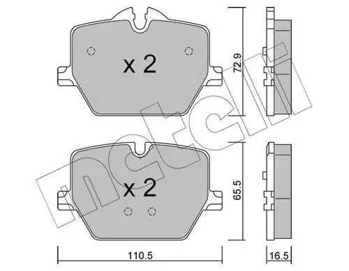 Bremsbelagsatz, Scheibenbremse METELLI 22-1266-0 Bild Bremsbelagsatz, Scheibenbremse METELLI 22-1266-0