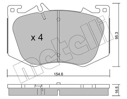 Bremsbelagsatz, Scheibenbremse Vorderachse METELLI 22-1269-0 Bild Bremsbelagsatz, Scheibenbremse Vorderachse METELLI 22-1269-0