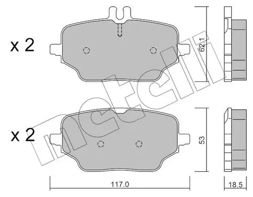 Bremsbelagsatz, Scheibenbremse Hinterachse METELLI 22-1273-0 Bild Bremsbelagsatz, Scheibenbremse Hinterachse METELLI 22-1273-0