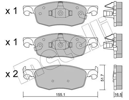 Bremsbelagsatz, Scheibenbremse METELLI 22-1282-0