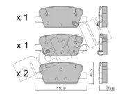 Bremsbelagsatz, Scheibenbremse Hinterachse METELLI 22-1283-0