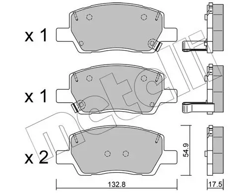 Bremsbelagsatz, Scheibenbremse Vorderachse METELLI 22-1296-0