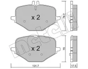 Bremsbelagsatz, Scheibenbremse Hinterachse METELLI 22-1309-0