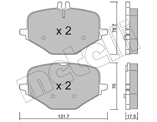 Bremsbelagsatz, Scheibenbremse Hinterachse METELLI 22-1309-0 Bild Bremsbelagsatz, Scheibenbremse Hinterachse METELLI 22-1309-0