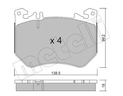 Bremsbelagsatz, Scheibenbremse Vorderachse METELLI 22-1311-1 Bild Bremsbelagsatz, Scheibenbremse Vorderachse METELLI 22-1311-1