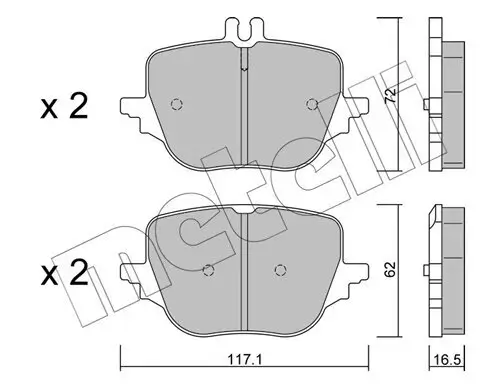 Bremsbelagsatz, Scheibenbremse METELLI 22-1313-0