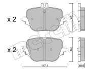 Bremsbelagsatz, Scheibenbremse METELLI 22-1313-0