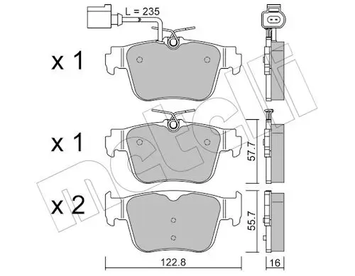 Bremsbelagsatz, Scheibenbremse Hinterachse METELLI 22-1317-1 Bild Bremsbelagsatz, Scheibenbremse Hinterachse METELLI 22-1317-1