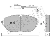 Bremsbelagsatz, Scheibenbremse Vorderachse METELLI 22-1322-0
