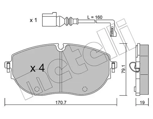 Bremsbelagsatz, Scheibenbremse Vorderachse METELLI 22-1322-0 Bild Bremsbelagsatz, Scheibenbremse Vorderachse METELLI 22-1322-0