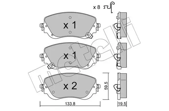 Bremsbelagsatz, Scheibenbremse Vorderachse METELLI 22-1325-0