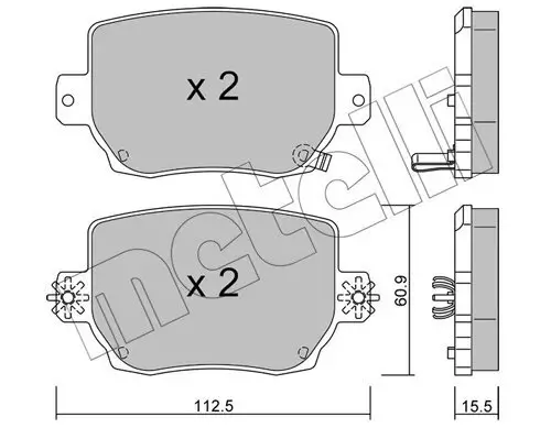 Bremsbelagsatz, Scheibenbremse Hinterachse METELLI 22-1334-0 Bild Bremsbelagsatz, Scheibenbremse Hinterachse METELLI 22-1334-0