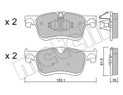 Bremsbelagsatz, Scheibenbremse Vorderachse METELLI 22-1349-0