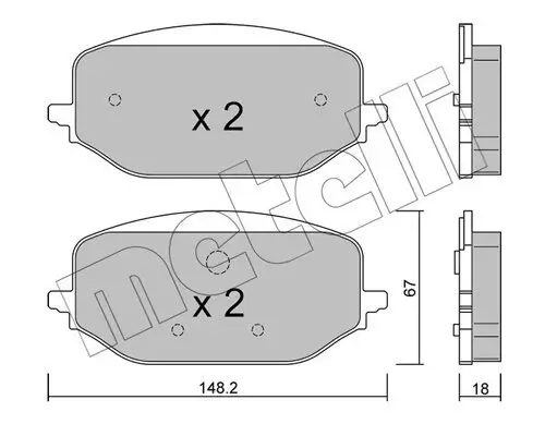 Bremsbelagsatz, Scheibenbremse METELLI 22-1351-0 Bild Bremsbelagsatz, Scheibenbremse METELLI 22-1351-0