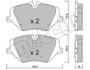 Bremsbelagsatz, Scheibenbremse Vorderachse METELLI 22-1354-0