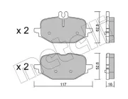 Bremsbelagsatz, Scheibenbremse METELLI 22-1359-0