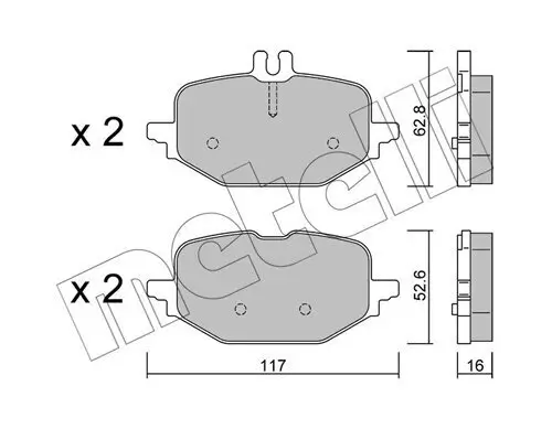 Bremsbelagsatz, Scheibenbremse Hinterachse METELLI 22-1359-0 Bild Bremsbelagsatz, Scheibenbremse Hinterachse METELLI 22-1359-0