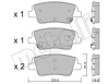 Bremsbelagsatz, Scheibenbremse Hinterachse METELLI 22-1360-0