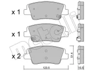 Bremsbelagsatz, Scheibenbremse METELLI 22-1360-0