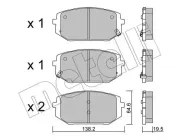 Bremsbelagsatz, Scheibenbremse METELLI 22-1361-0