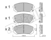 Bremsbelagsatz, Scheibenbremse Vorderachse METELLI 22-1373-0