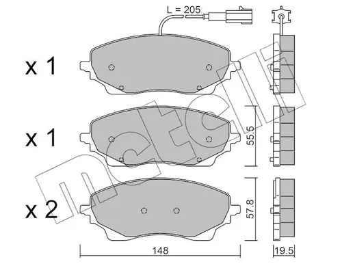 Bremsbelagsatz, Scheibenbremse Hinterachse METELLI 22-1379-0