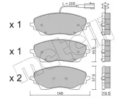 Bremsbelagsatz, Scheibenbremse Hinterachse METELLI 22-1379-0