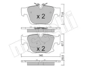Bremsbelagsatz, Scheibenbremse Hinterachse METELLI 22-1386-0