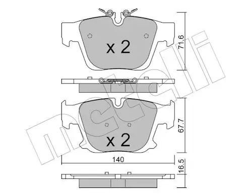 Bremsbelagsatz, Scheibenbremse Hinterachse METELLI 22-1386-0 Bild Bremsbelagsatz, Scheibenbremse Hinterachse METELLI 22-1386-0