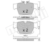Bremsbelagsatz, Scheibenbremse Hinterachse METELLI 22-1387-0
