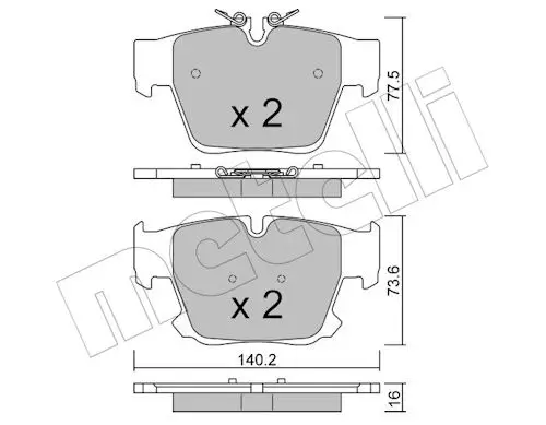 Bremsbelagsatz, Scheibenbremse Hinterachse METELLI 22-1387-0 Bild Bremsbelagsatz, Scheibenbremse Hinterachse METELLI 22-1387-0