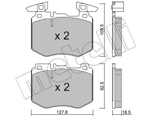 Bremsbelagsatz, Scheibenbremse Vorderachse METELLI 22-1388-0 Bild Bremsbelagsatz, Scheibenbremse Vorderachse METELLI 22-1388-0