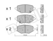Bremsbelagsatz, Scheibenbremse Hinterachse METELLI 22-1394-0